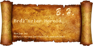 Brüszler Herold névjegykártya